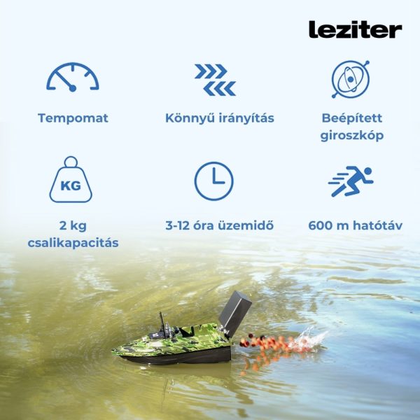 Etetőhajó X2 GPS hátrakidobós terepmintás zöld - X2-HK-TZ-G1 - Image 4