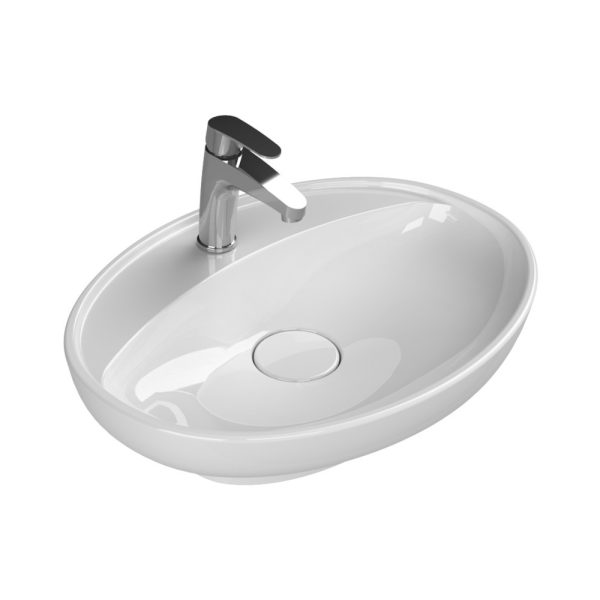 CeraStyle LAL C - PULTRA ültethető - Top Counter - porcelán mosdó - ovális - 60 x 46 cm - 072200-u
